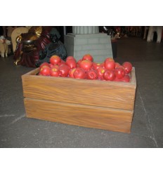 WOODEN BOX WITH APPLES