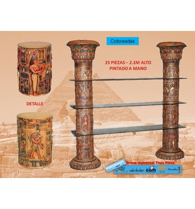 ESTANTERIA CON COLUMNAS EGIPCIAS