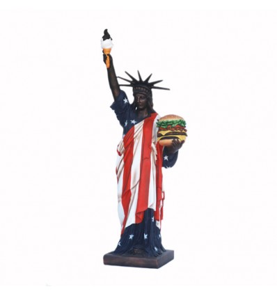 ESTATUA DE LA LIBERTAD CON HAMBURGUESA