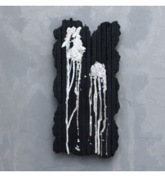 MADERA QUEMADA CON ALUMINIO FUNDIDO