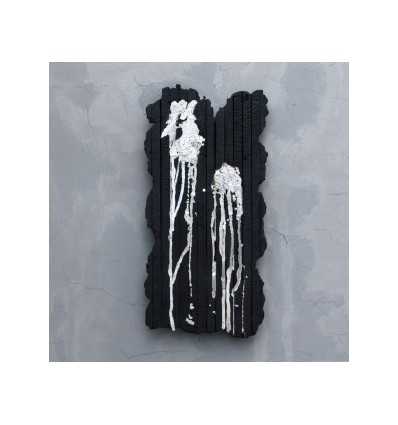 MADERA QUEMADA CON ALUMINIO FUNDIDO