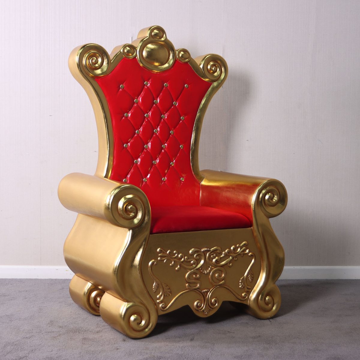 TRONO REAL ROJO Y DORADO